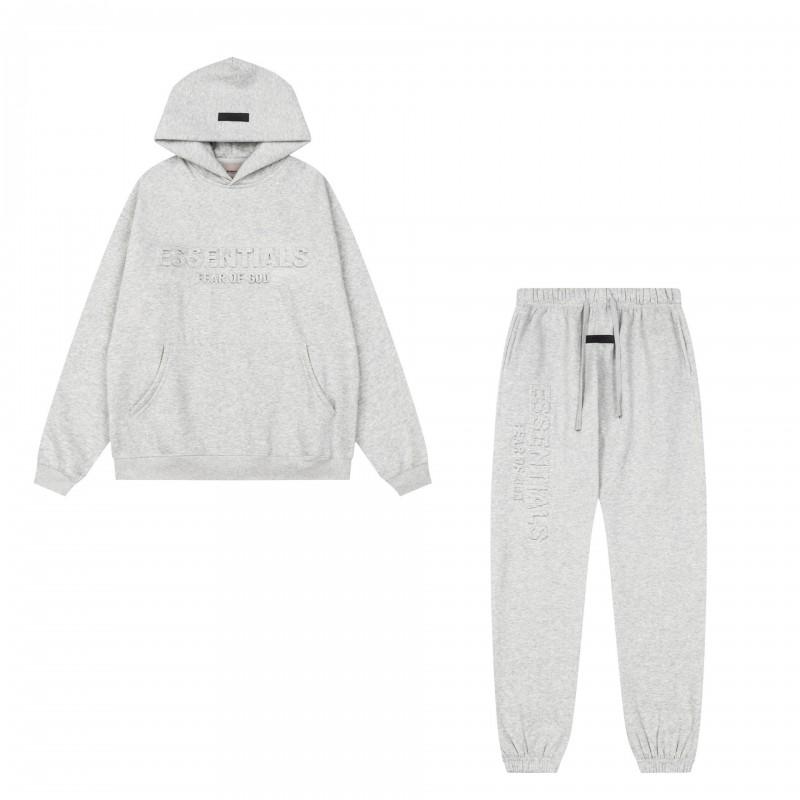 FEAR OF GOD ESSENTIALS Flocked Letter Hoodie Loose Fit Fleece Sweatshirt Men Women