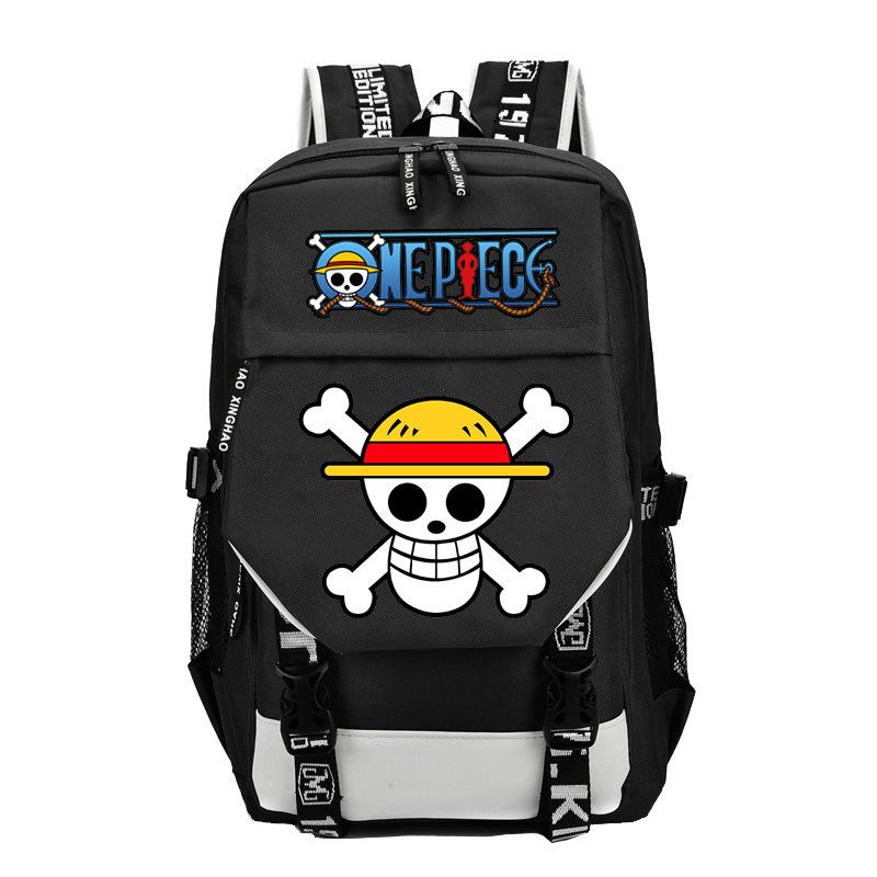Japan cartoon comics One Piece themed printed backpack with USB port large capacity stylish backpack 0033