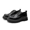 Big head leather shoes Korean version trendy British versatile business dress men's shoes casual youth black small leather shoes 77008-