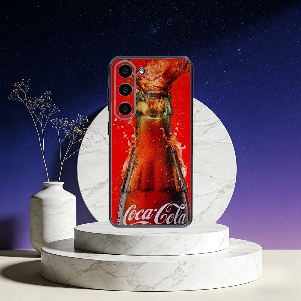 CocaS-Fashion Cola Phone Case For Samsung Galaxy A73,A72,A71,A70,A53,A52,A51,Others Soft Black Cover