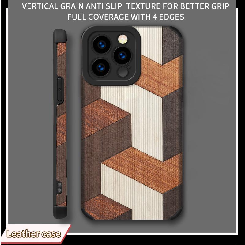 

Мягкий силиконовый чехол с вертикальным зернистым узором и принтом под дерево, противоударный, с полной защитой объектива камеры для iPhone iPhone 15 Pro Max