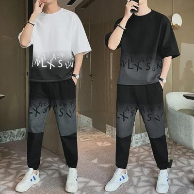 Conjunto Deportivo de Verano Tendencia para Hombre Estilo Coreano 2023: Camiseta de Manga Corta y Conjunto a Juego