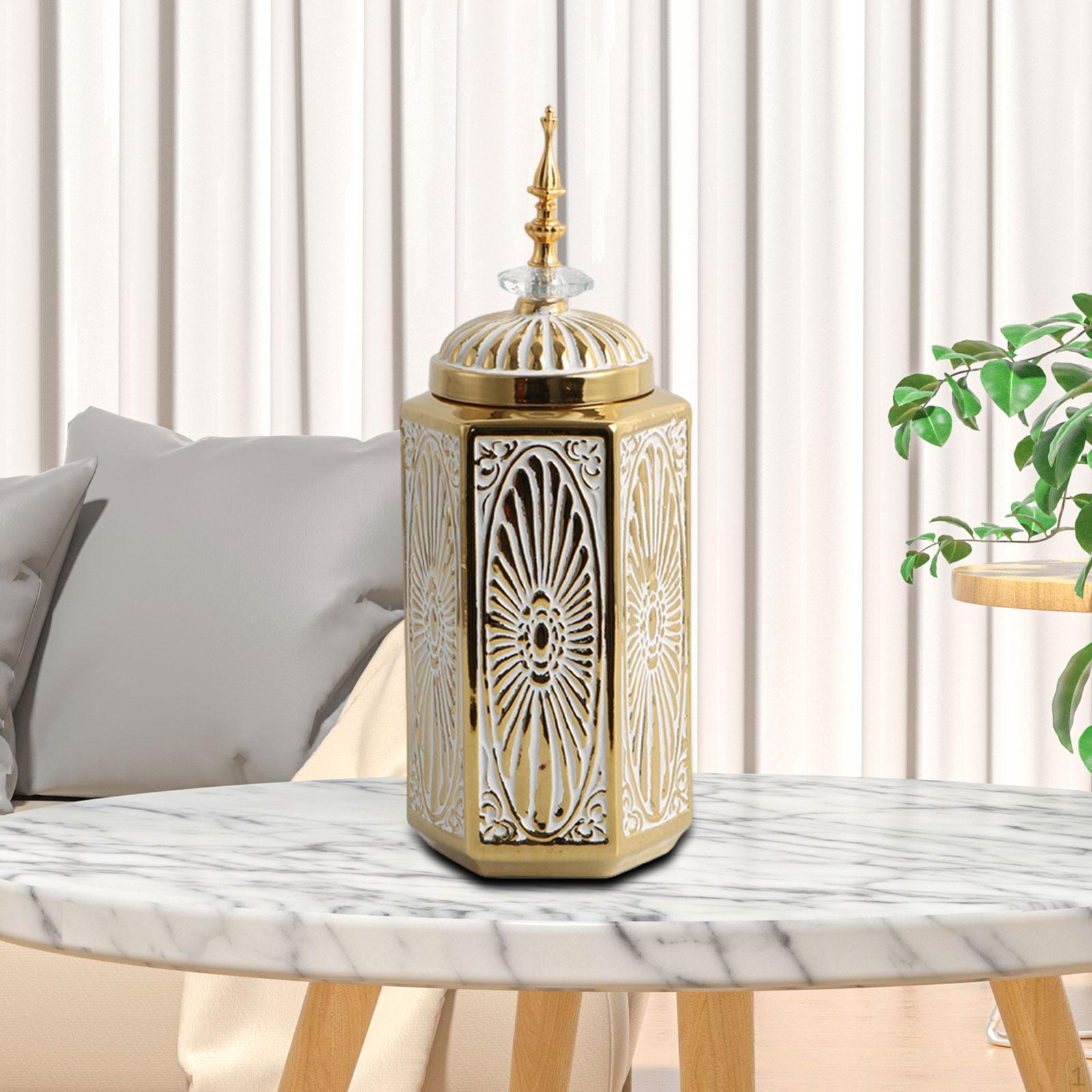 

Элегантная фарфоровая банка для чая с крышкой для домашнего декора L