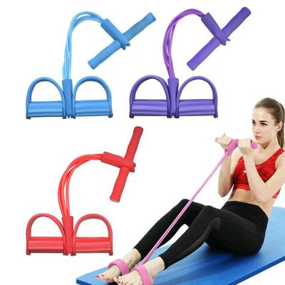 4 Dirençli Elastik Çekme Halatları Egzersiz Kürek Karın Direnç Bandı Ev Spor Salonu Spor Eğitimi Fitness Ekipmanları için Elastik Bantlar