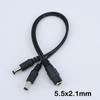 10pcs 0.3/0.5m DC 1 Female To 2 Male Way Connector Plug Power Supply Splitter Extend Cable 5.5mmx2.1mm Cord for Led Strip Light