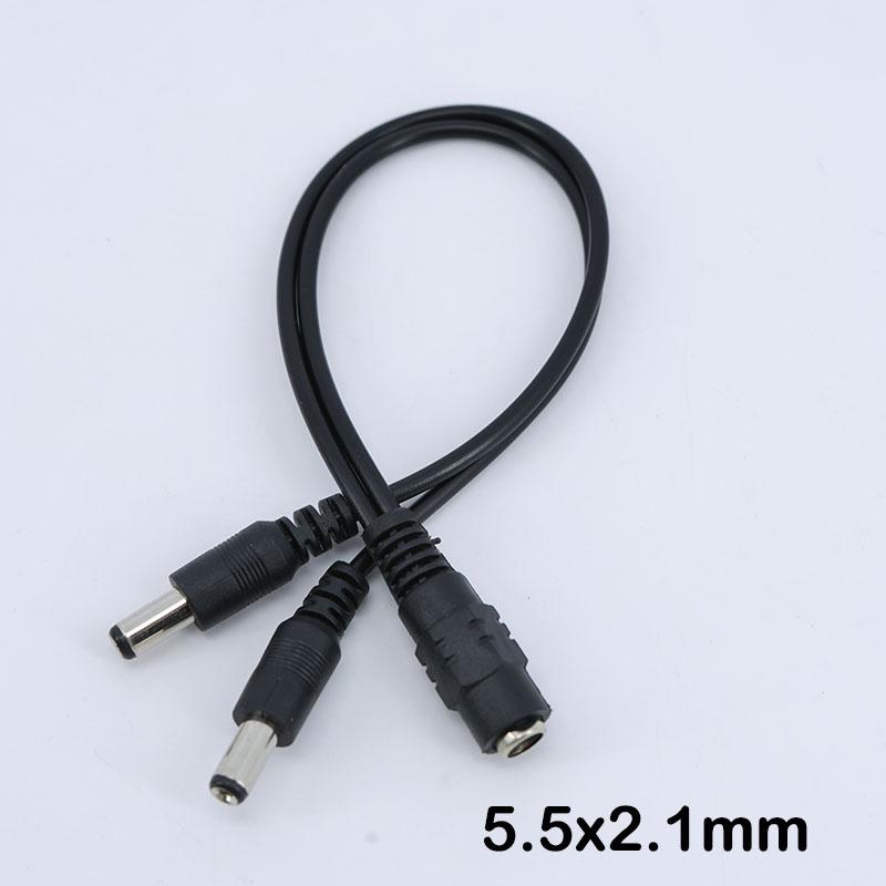 10pcs 0.3/0.5m DC 1 Female To 2 Male Way Connector Plug Power Supply Splitter Extend Cable 5.5mmx2.1mm Cord for Led Strip Light