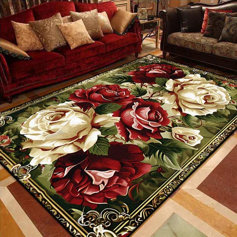

European Luxury Living Room Decoration Carpets Gorgeous Bedroom Sofa Side Large Area Rugs Cloakroom Non-slip Floor Mats Washable 40X60cm