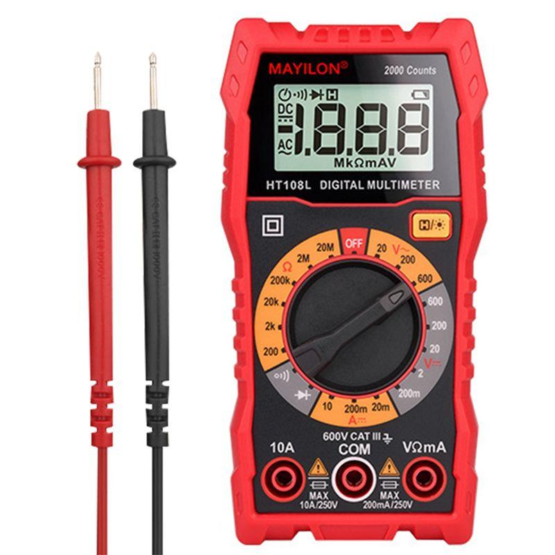 BHBL HT108L Multimeter Digital Professional Voltmeter Ammeter Range 600V 10A AC DC Tester