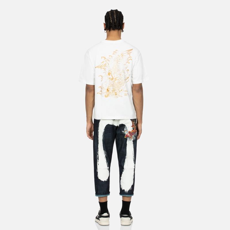 Evisu Jeans Herre Denim Blå Moderate Lige Pasform Bukser 2ESHTM4JE703527DN