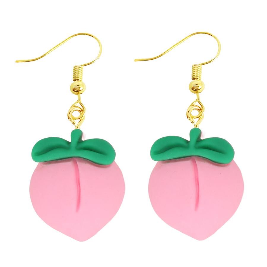Women Earring Resin Drop Funny Custom Cute Girls Eardrop Kids Chocolate Strawberry Hamburger Dog Mushroom Broccoli Coffee