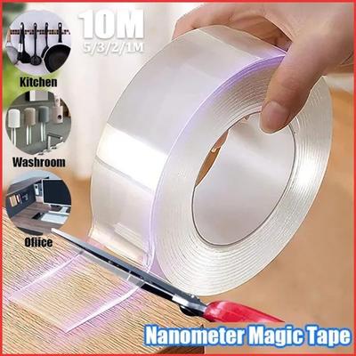 1Pc  Nano Tape Double Sided Tape Transparent No Trace Reusable Waterproof Adhesive Tape Cleanable Home Gekkotape