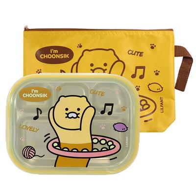 Lilpang Kakao Friends Infant Chunsik Stainless Steel Lunch Box Bag Set, Mixed Colors, Food Plate + Bag, 1 Set, Popular Korean Parenting Items