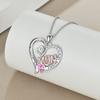 Mother's Day Double Heart Necklace with Zircon Pendant - European and American Design