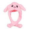 Funny Plush Rabbit Hat Cute Ear Moving Jumping Hat LED Light Up Winter Animal Cap for Women Girls Christmas Party Cosplay