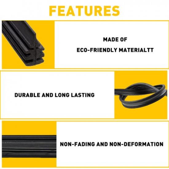 4 Packs Universal 28" Car Bus Silicone Frameless Windshield Wiper Blade Refills