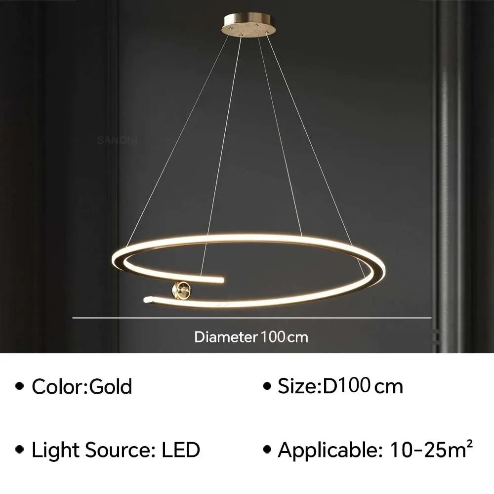 Modern LED Rings Pendant Lamp For Living Dining Room Bedroom Hall Hanging Chandelier Home Decor Indoor Lighting Fixture Lustre