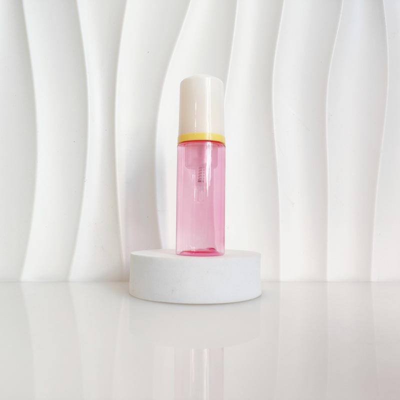 60ml Red Translucent Mousse Dispenser: Cosmetic Brush Foam Bottle for Face Wash and Travel Use