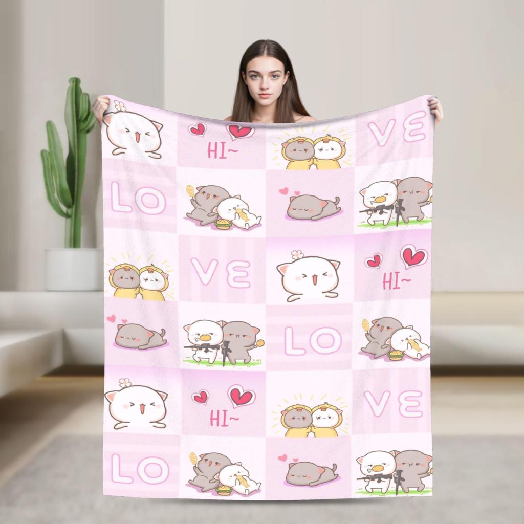 Cartoon Panda Bubu Dudu Blanket Fleece Spring Autumn   Multifunction Warm Throw Blanket for Home Bedroom Plush Thin Quilt