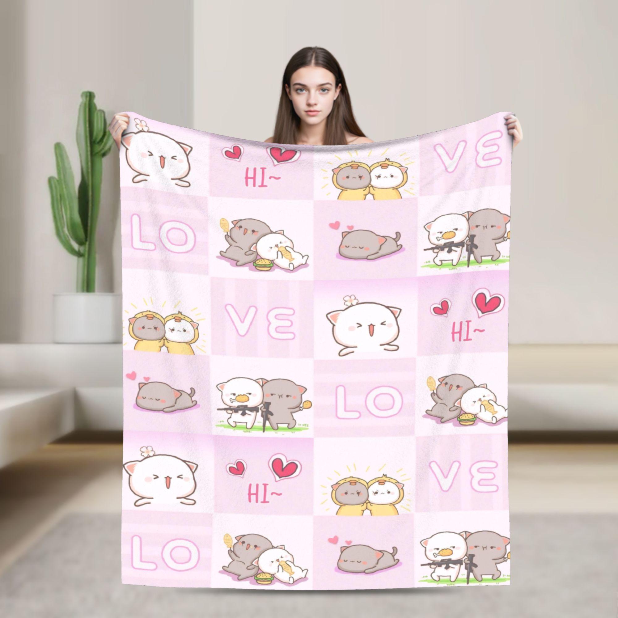 

Cartoon Panda Bubu Dudu Blankets Fleece Textile Decor Multi-function Lightweight Thin Throw Blanket for Home Travel Rug Piece 100x150cm