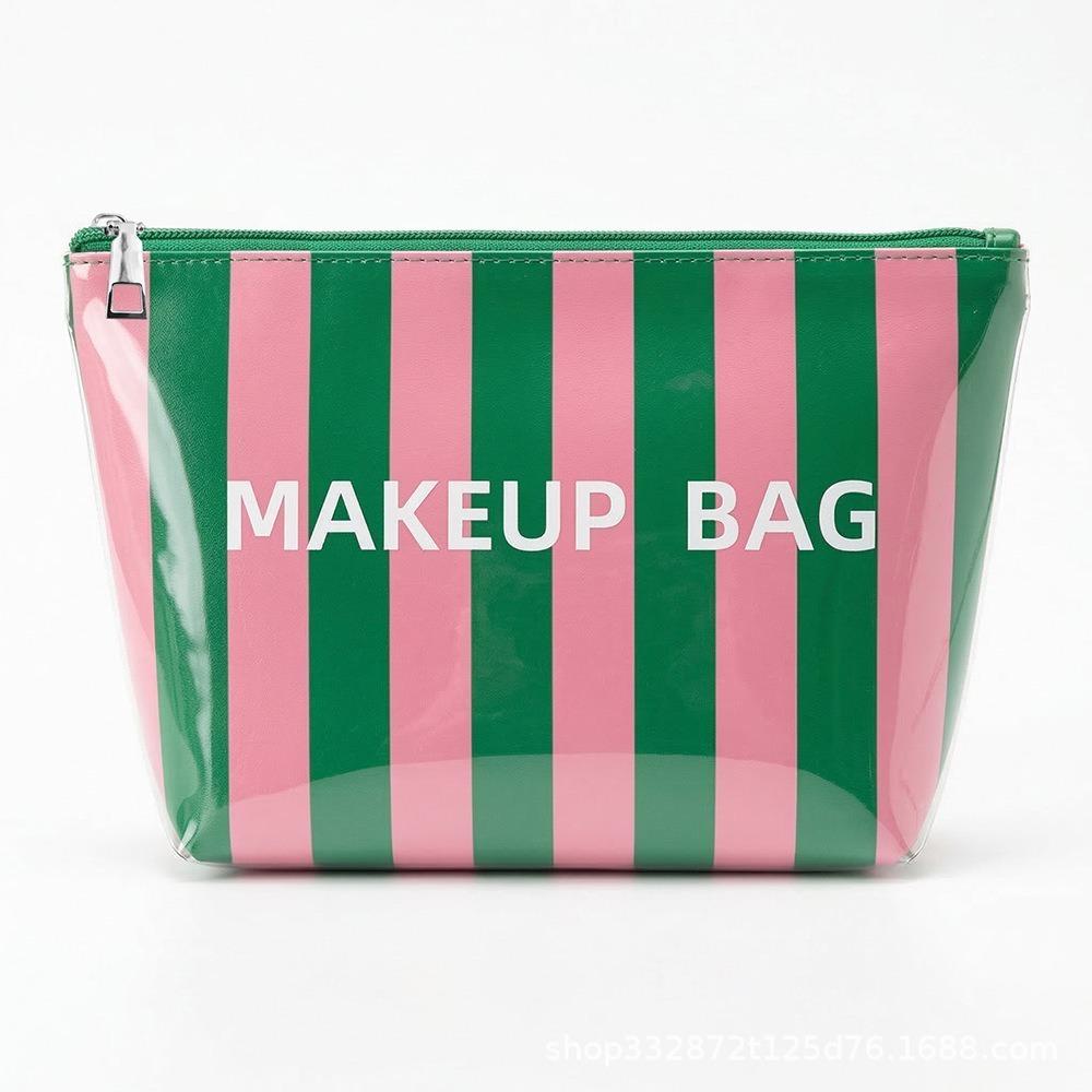 Large Capacity PVC Cosmetic Bag Lightweight Polka Dot Makeup Case Toiletry Storage Bag Travel розовый зеленый
