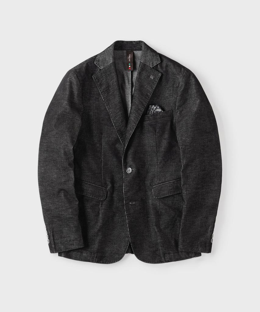 Panicale Black Slim Fit Corduroy Jacket