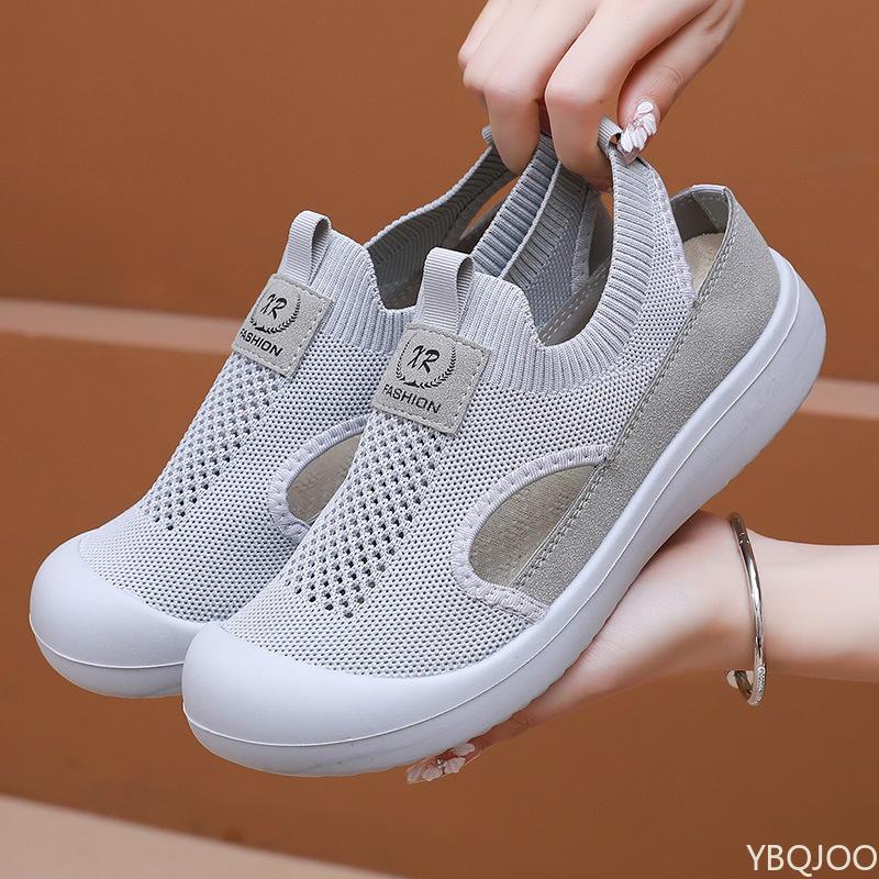 Women Fashion versatile Sandals New Summer Casual Simple Solid Color hollow out flats Lightweight breathable soft-soled shoes