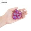 7 Pcs Purple Pink Resin Golden Number Sharp Edge Dice Polyhedral Dice Suitable For Role-Playing Dice PropBoard Game