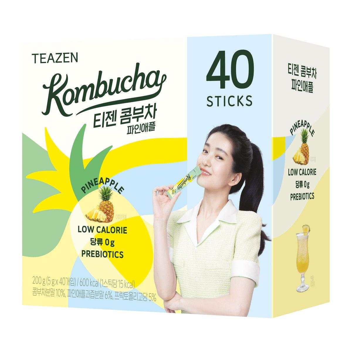 Teazen Ананасовая Комбуча 5 г 40 пакетиков Пребиотики Здоровое Питание Сладко-Кислый Чай