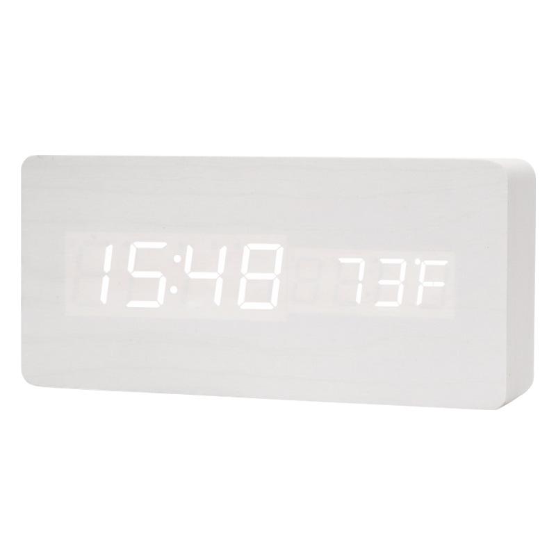 Silent LED Retro Wooden Alarm Clock - Creative and Luminous for Bedroom or Living Room