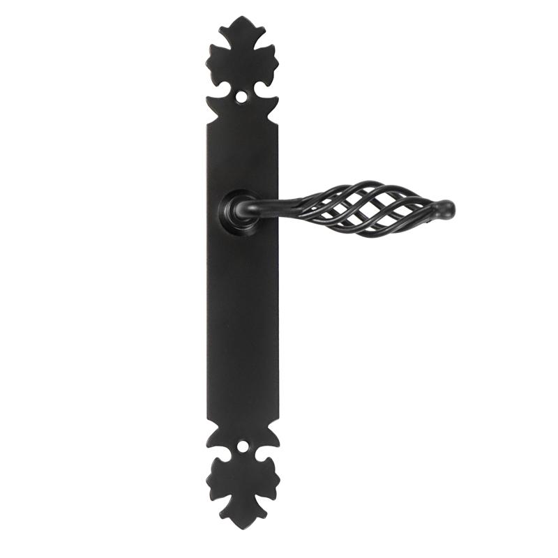 LAGOS door handle with plate without hole BLACK