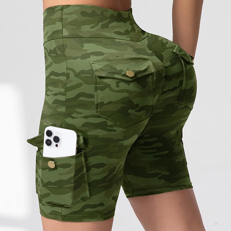 Women's Camouflage Athletic Shorts Pockets Gym Running Yoga Shorts Drawstring  Casual Athletic Wear Workout Shorts