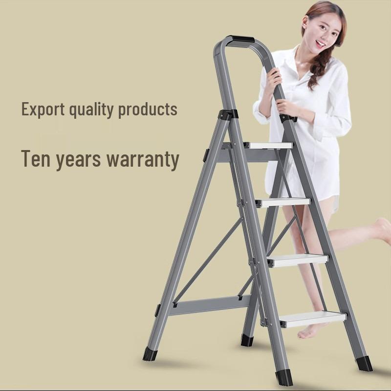German Aluminum Alloy Telescopic Folding Ladder - Safe and Convenient A-Frame for Household Use