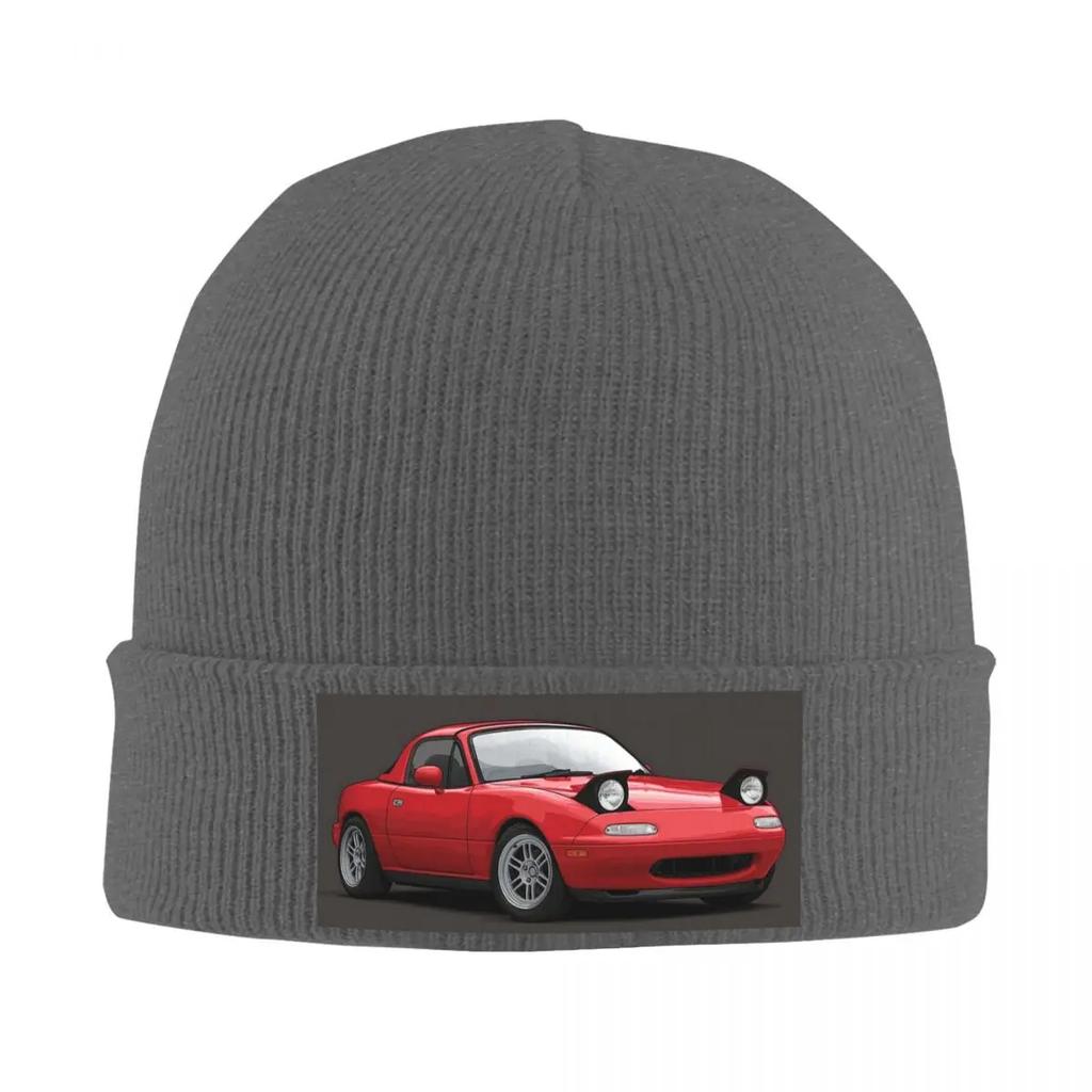 Mazda Miata Mx5 1990 Červená Teplá Pletená Čepice Módní Čepice Podzim Zima Venkovní Čepice pro Unisex Dospělé