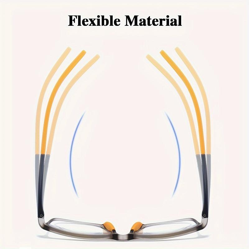+100~+400 6er-Pack quadratische Vollrand-Lesebrillen mit modischem Kontrastfarbdesign für Damen und Herren