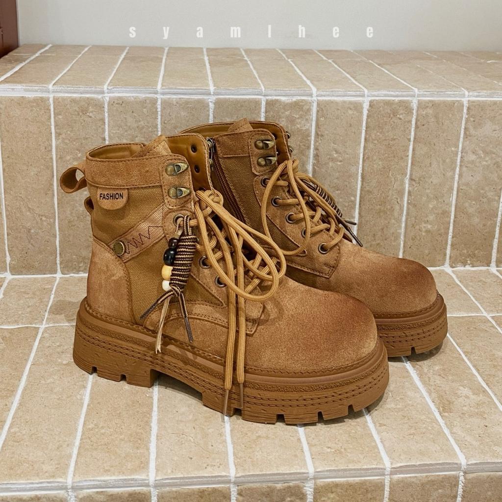 Retro Martin Stiefel mit dicker Sohle und Absatz für Damen 2025 Herbst neue atmungsaktive Outdoor-Sport- und Freizeitstiefel vielseitige Stiefeletten