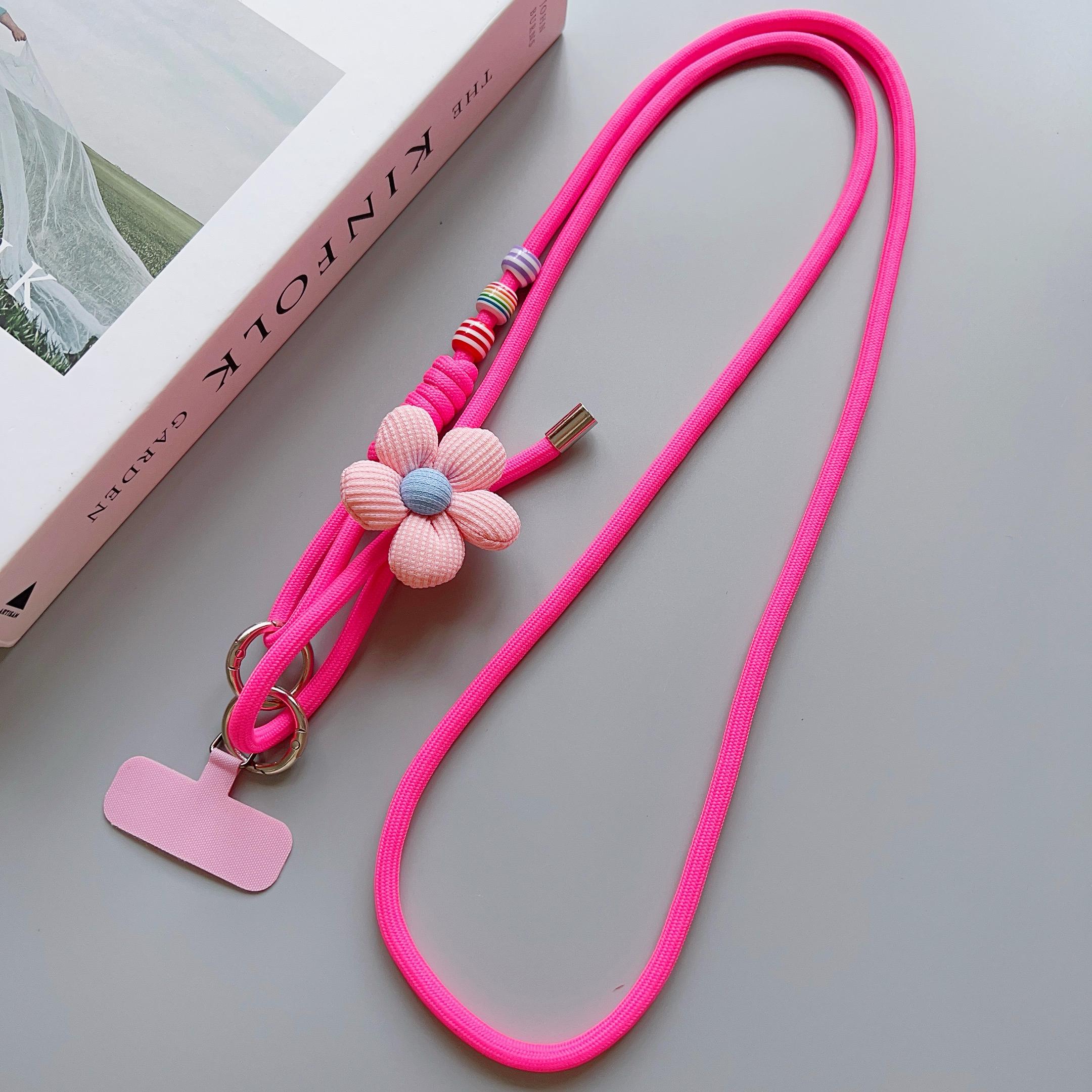 

Fashionable Flower Double-Sided Adjustable Mobile Phone Universal Lanyard, Diagonal Long Lanyard Anti-Loss Hanging Piece Polyester / Nylon