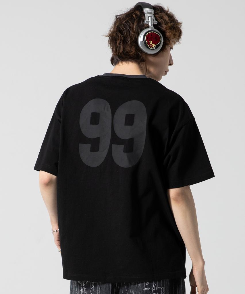 GLACK Gt124 Numbering Star Applique T-Shirt (Black)