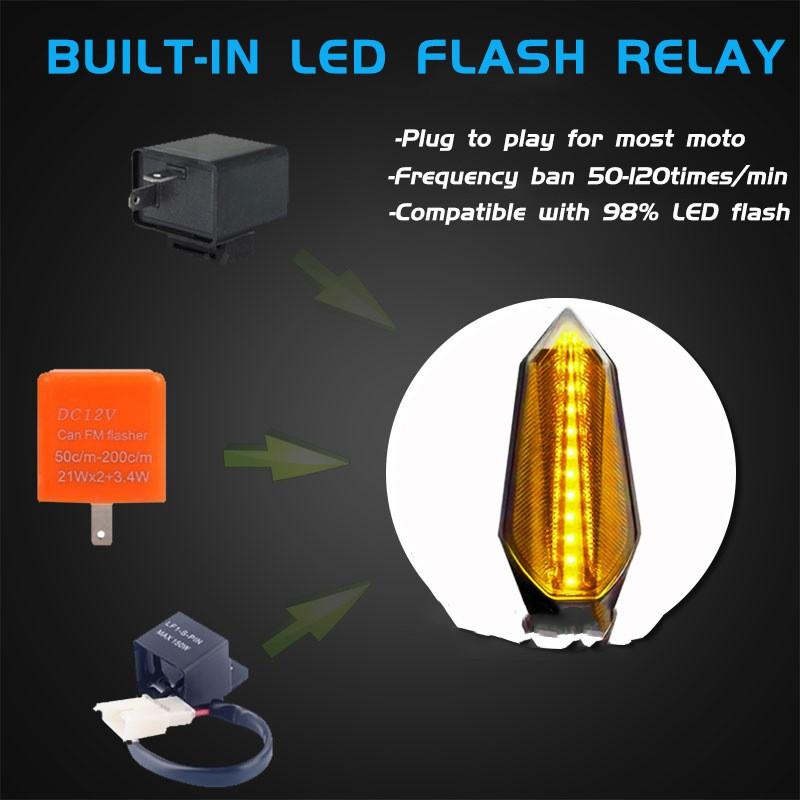 2023 Moto Turn Signal Light 12V Flowing LED Indicator Bright Signal Light, Daytime Running Lights Brake Lights for Motorcycle