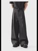 Men's Wide-Leg Black Trousers - Cleanfit, Casual, Professional - Spring/Autumn Collection