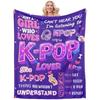 Just A Girl Blanket Flannel Blanket For K-POP LOVERS Soft Perfect Birthday Gift Home Bed Sofa Decor Outdoor Travelling Blanket