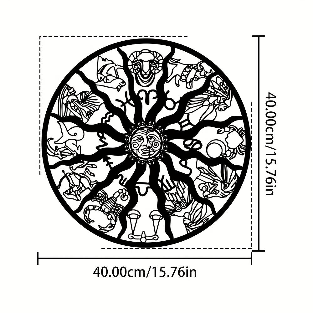 

Metal Wall Art Zodiac Sun Sign 1pc, Astrology Celestial Home Decor, Iron Ramadan Ornament 16in