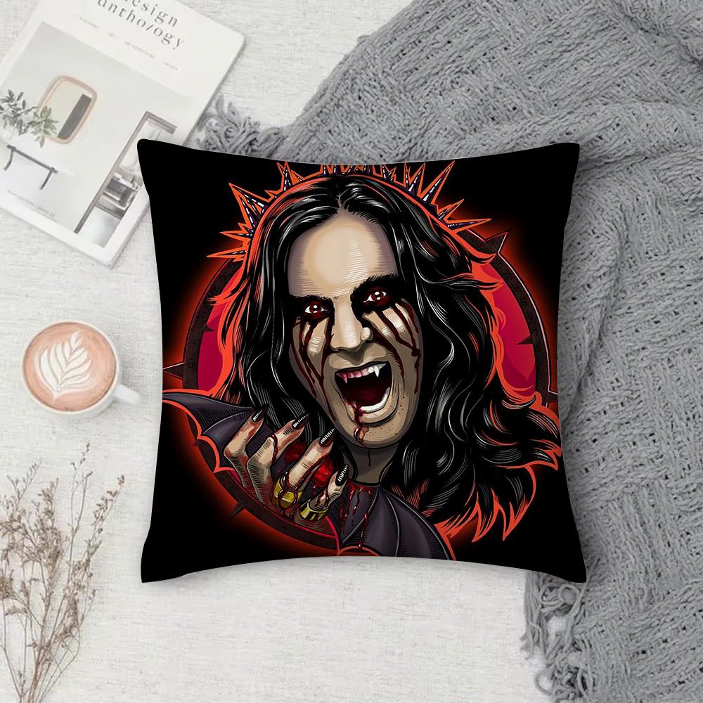 Ozzy Osbourne Retro Personality Pillow Case Cover Square Sofa With For Pattern Comfortable Cushionsuitable Of Room