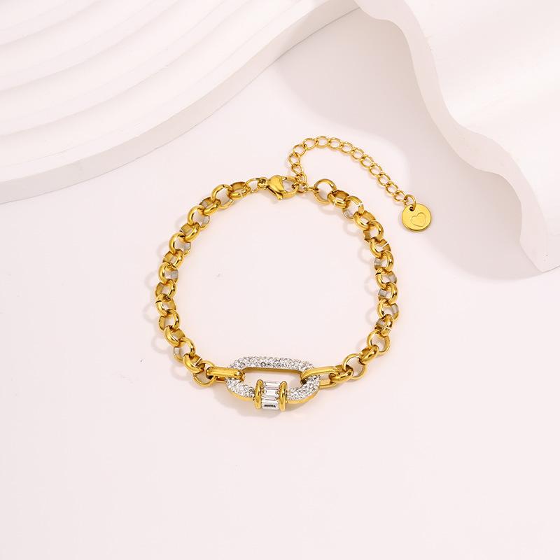 European and American Light Luxury Niche Bracelets for Women Do Not Fade Retro Pandora High-value Diamond-encrusted Cuban Bracelets