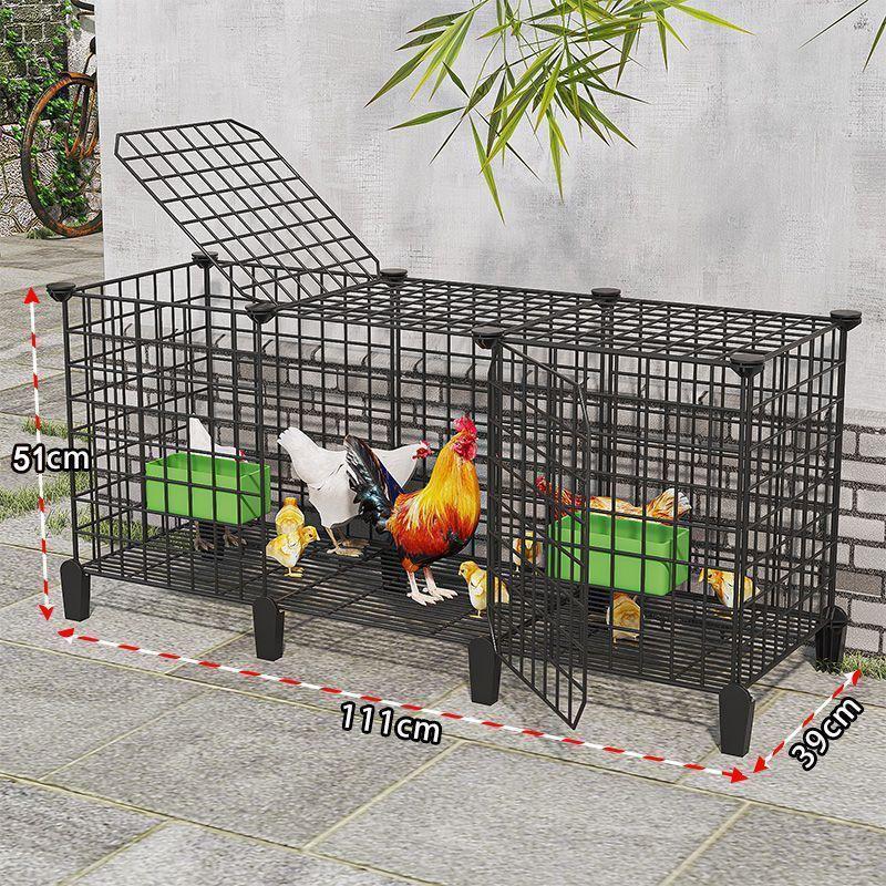 Large Iron Chicken Coop & Rabbit Cage for 20 Birds, 3-Layer, Indoor/Outdoor with Automatic Waste Cleaning
