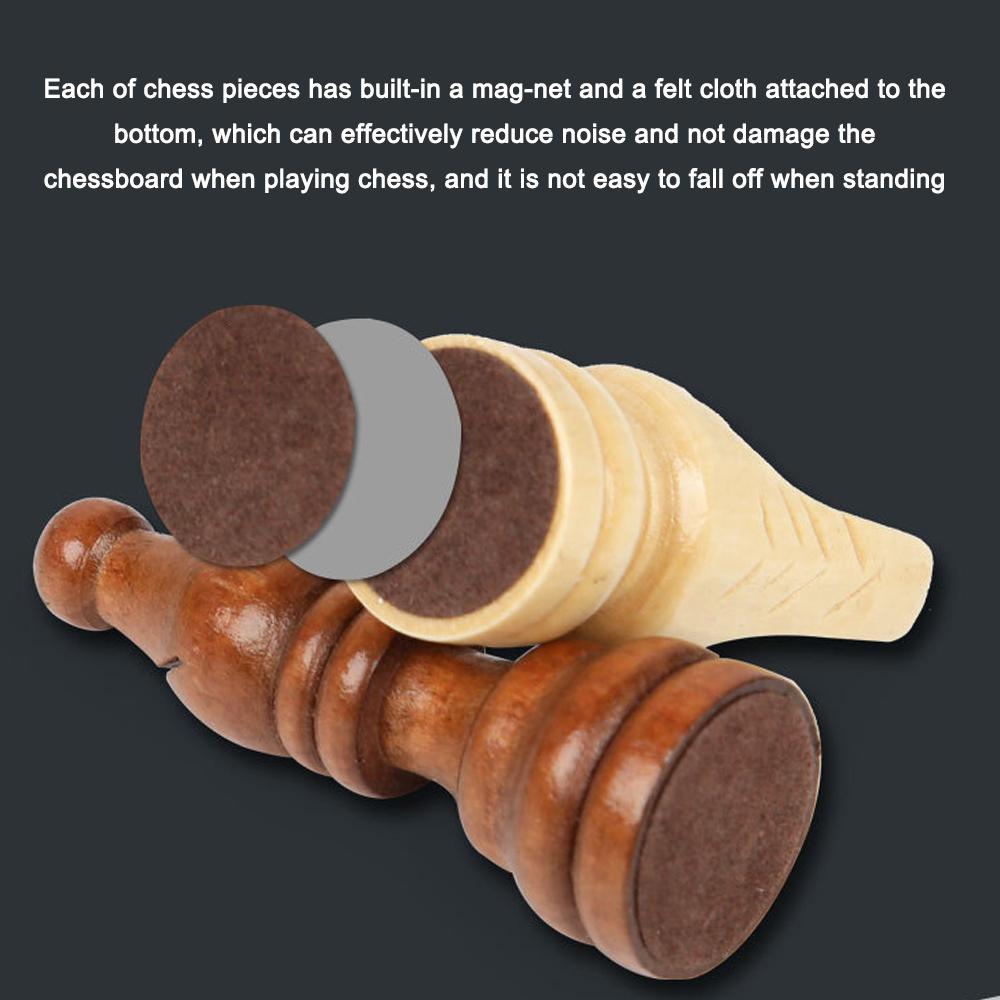 Magnetic Wooden Chess Board Set Folding International Chess Game 11.4x11.4in with Crafted Chess