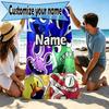 Custom Name Personalized Game Rainbow Friends Print Beach Towel, for Trip Camping Beach Party Home Decor, Birthday Gift for Family & Friends