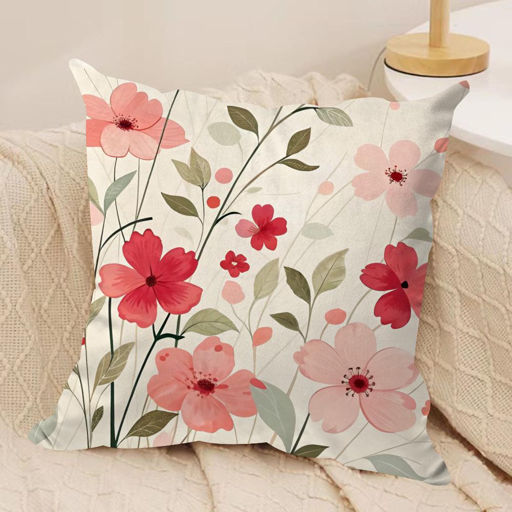 

Романтичная Цветочная Наволочка Мягкая Плюшевая Подушка Чехол Двусторонний Печатный Чехол для Подушки Уютный Диван Домашний Декор 30x30cm