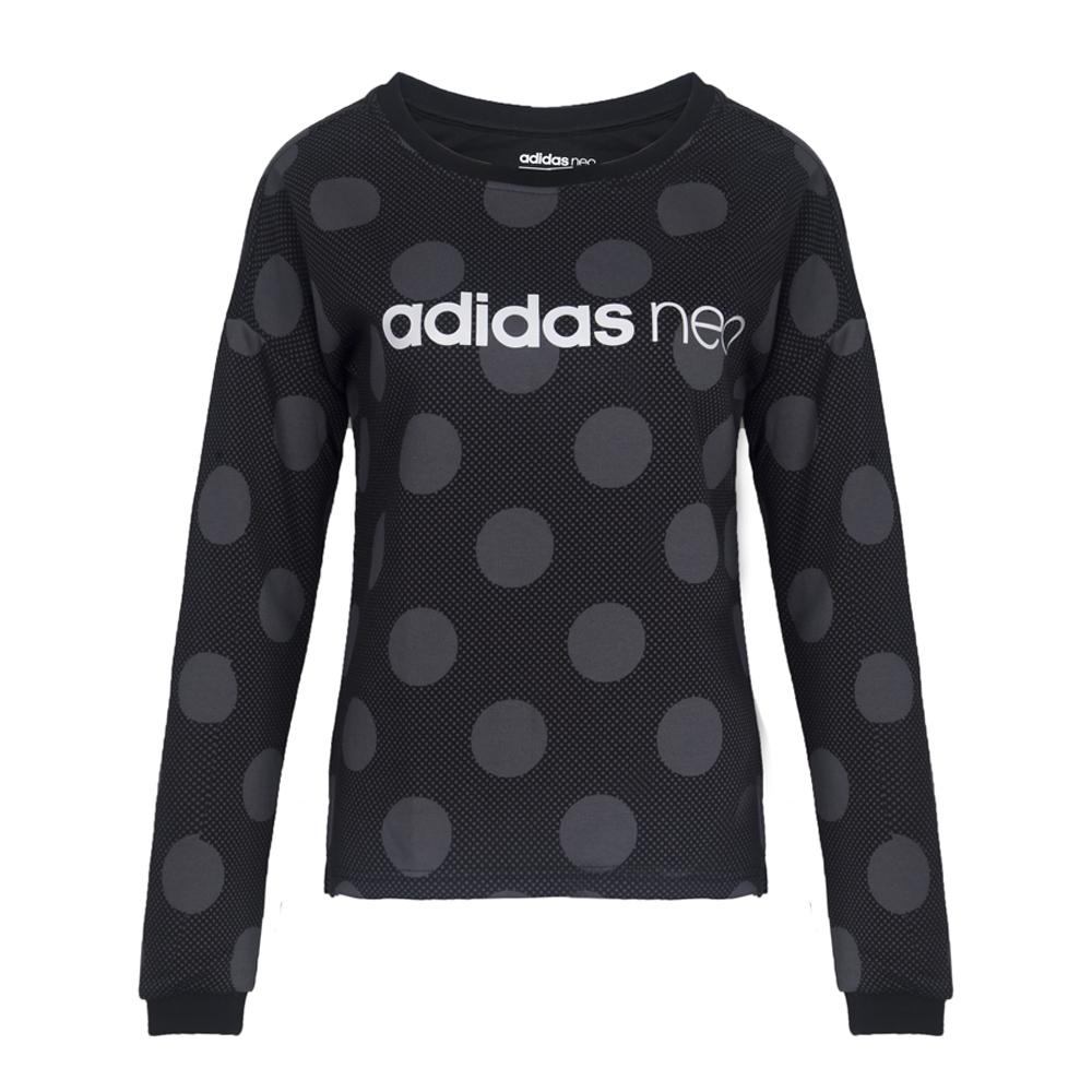 

Adidas Neo W FV AOP SWT Letter Logo Dot Print Casual Long Sleeve Sweatshirt Women sweatshirt Black BQ0615 L