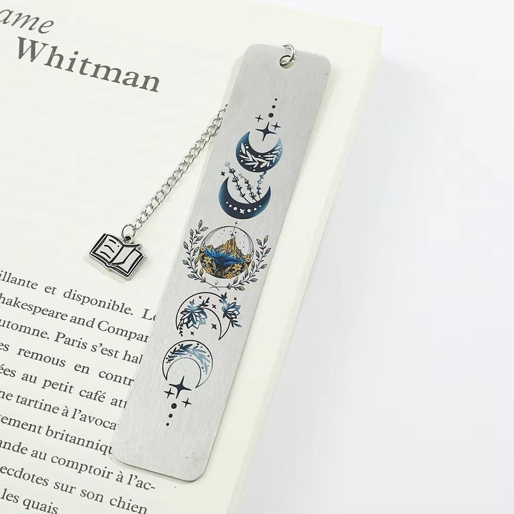 2025 Moon Pattern Book Mark Personalized Stainless Steel Book Loves Stationery Page-Marking Embellished Book Accessory