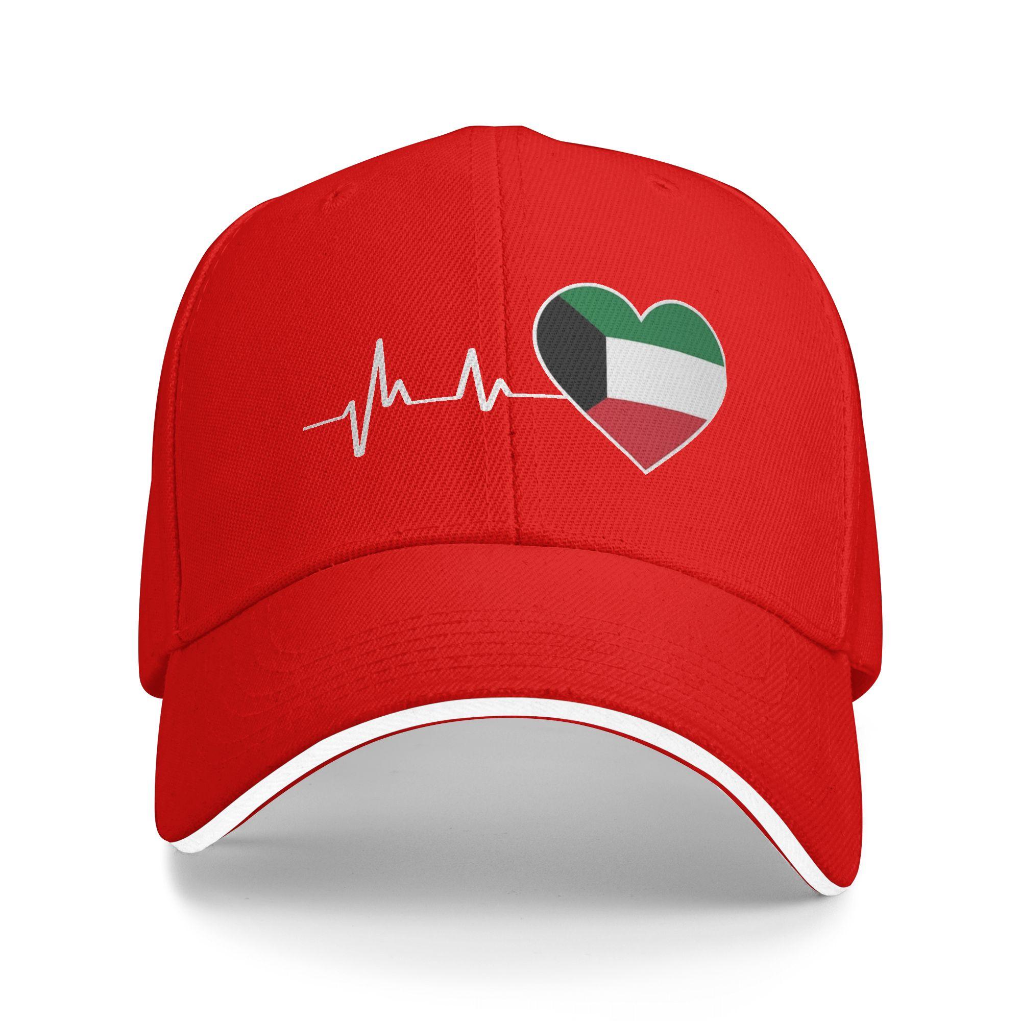 

Unisex s Women s Heartbeat Of Kuwait Flag Heart Outdoor Hat Adjustable Cap New Baseball Cap Snapback Hats One Size